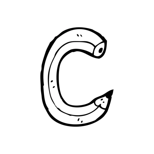 Pencil shaped letter c — Stock Vector