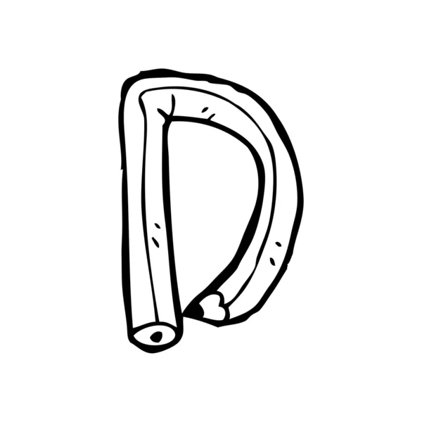 Potlood-vormige letter d — Stockvector