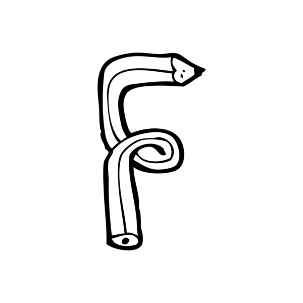 Pencil shaped letter f — Stock Vector