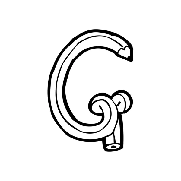 Pencil shaped letter g — Stock Vector