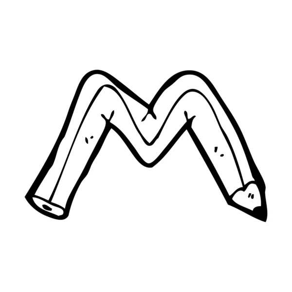 铅笔形字母 m — 图库矢量图片