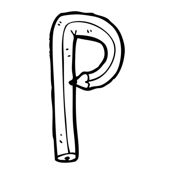 Pencil shaped letter p — Stock Vector