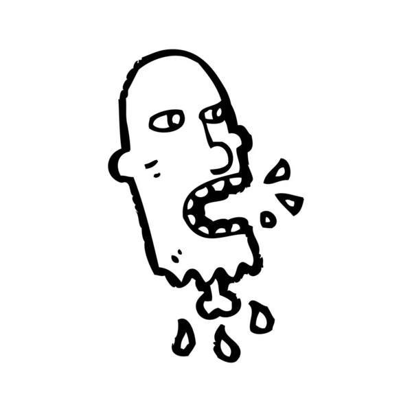 Zombie uťatou hlavu kreslený — Stockový vektor