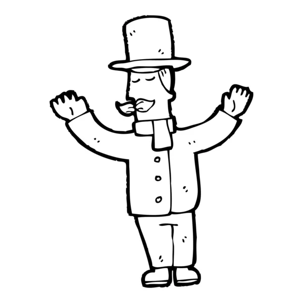 Cartoon man in top hat — Stockvector