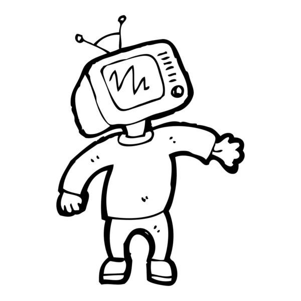 Cartoon-Fernsehen Kopf Mann — Stockvektor