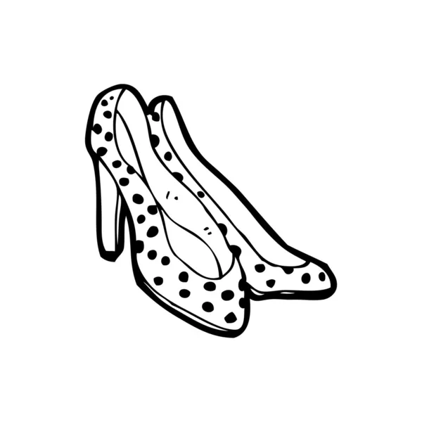 Vrouw hoge hak schoenen cartoon — Stockvector