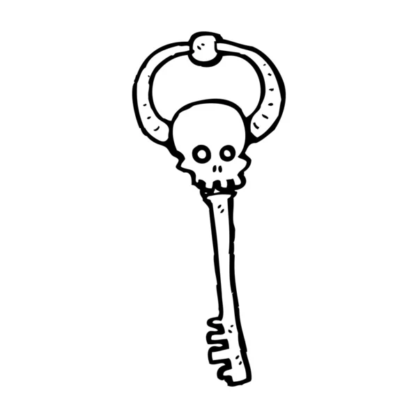 Skeleton bande dessinée clé — Image vectorielle