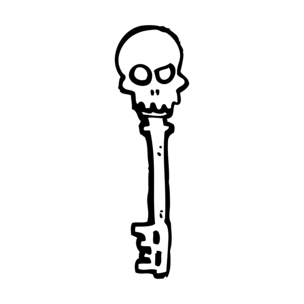 Skeleton bande dessinée clé — Image vectorielle