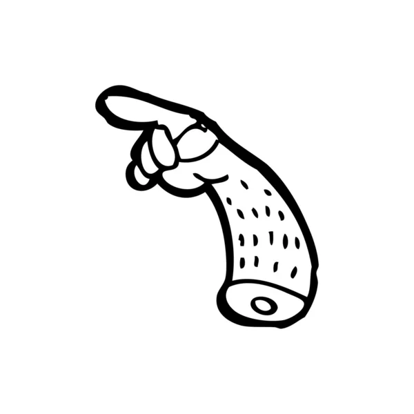Puntando braccio tagliato cartone animato — Vettoriale Stock