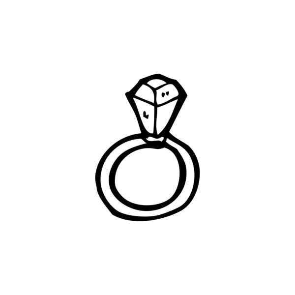 Anillo de compromiso de dibujos animados — Vector de stock