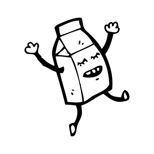 Kreskówka karton mleka szczęśliwy — Wektor stockowy