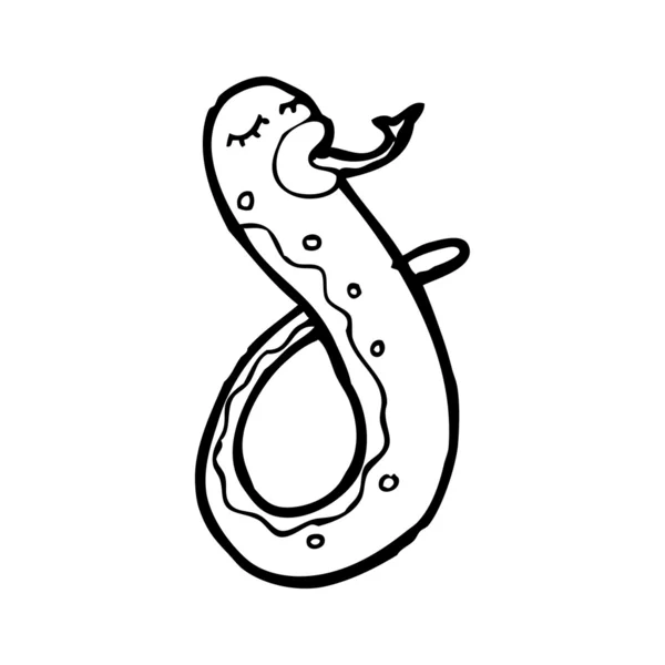 Serpiente siseando dibujos animados — Vector de stock