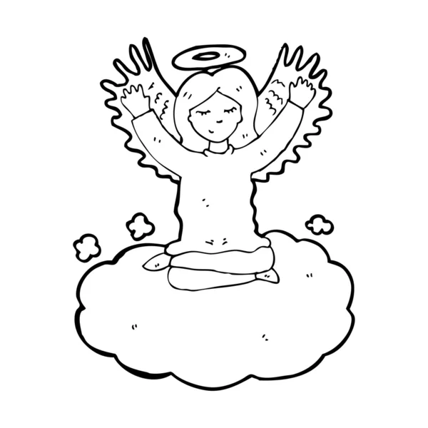 Angel woman floating on cloud — Stock Vector