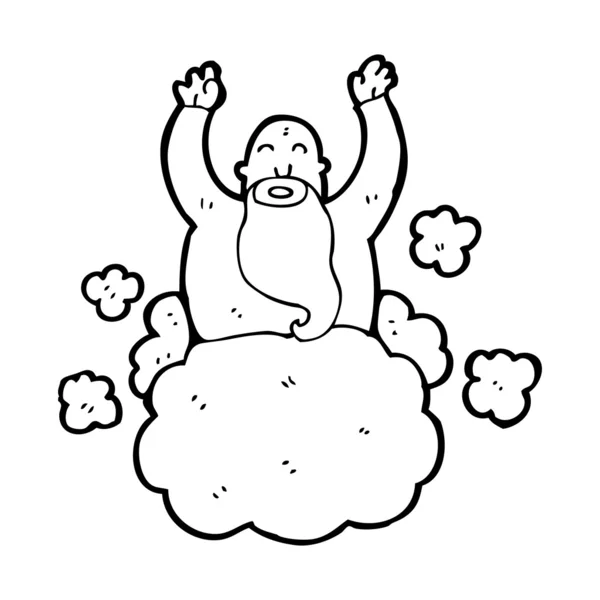 Kreslený bůh na mraku — Stockový vektor