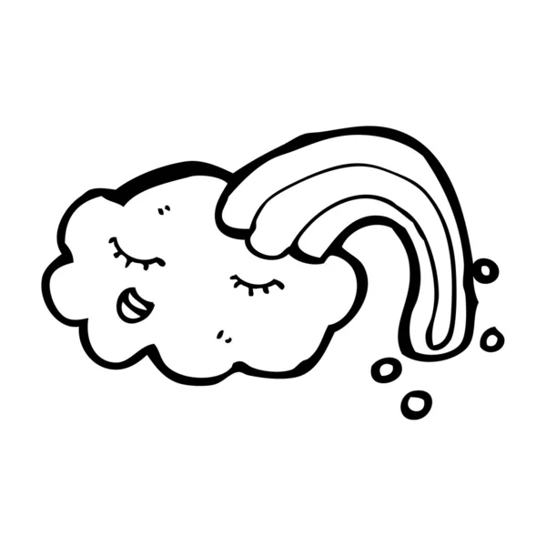 Arcobaleno nuvola cartone animato — Vettoriale Stock