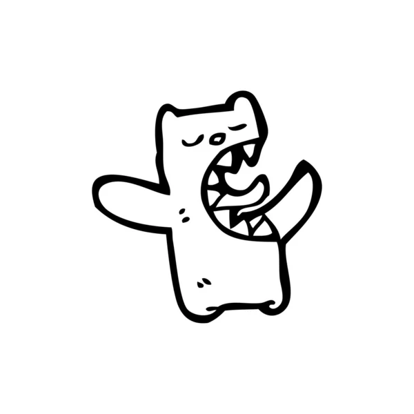 Bear with big teeth cartoon — Stock Vector