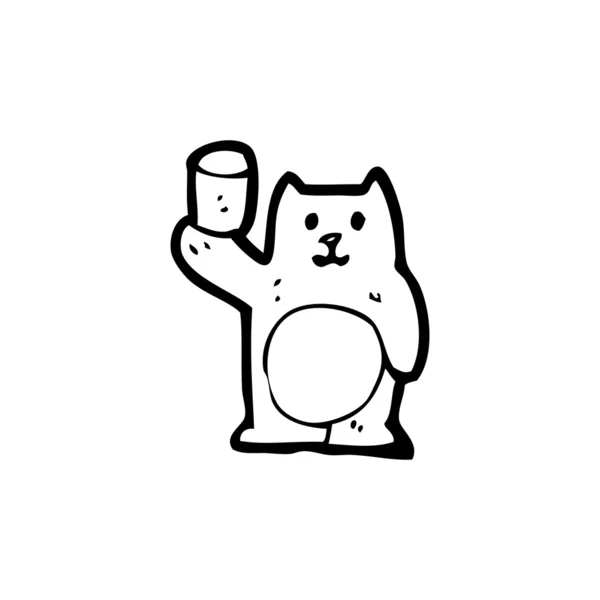 Cat with cup of tea cartoon — Stock Vector
