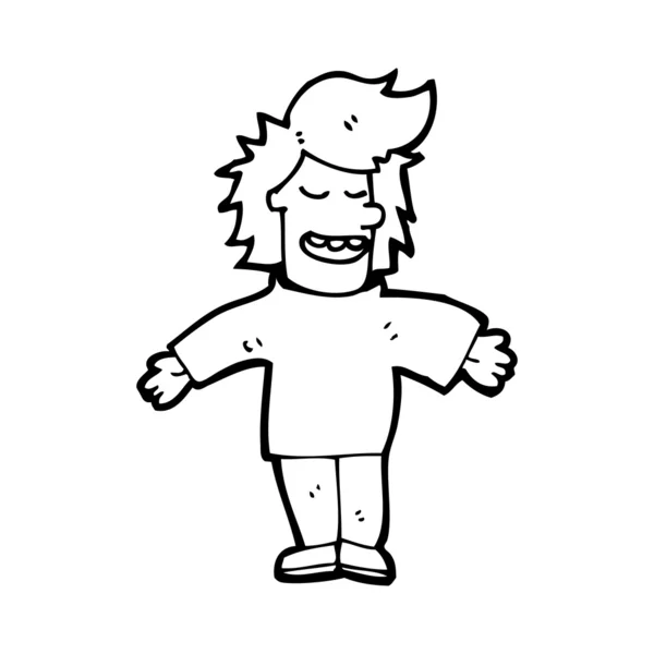 长头发的男人卡通 — 图库矢量图片