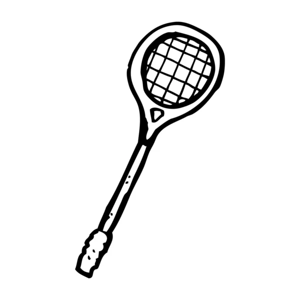 Desenhos animados de raquete de squash — Vetor de Stock