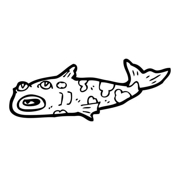 Dibujos animados de peces peligrosos — Vector de stock