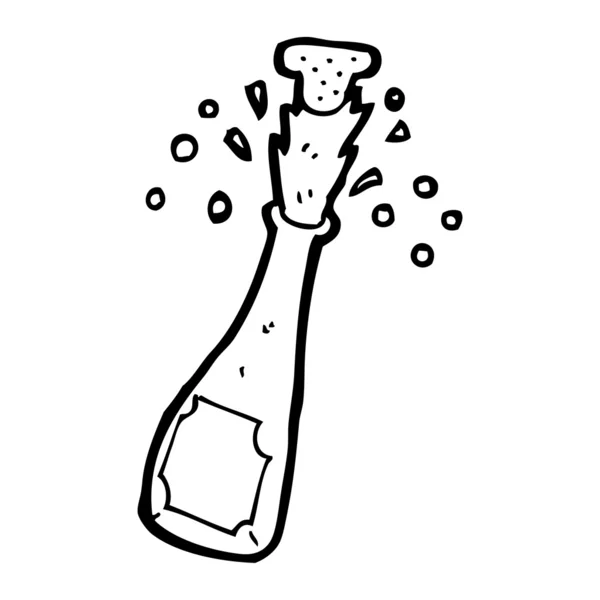 Champagne liège popping dessin animé — Image vectorielle