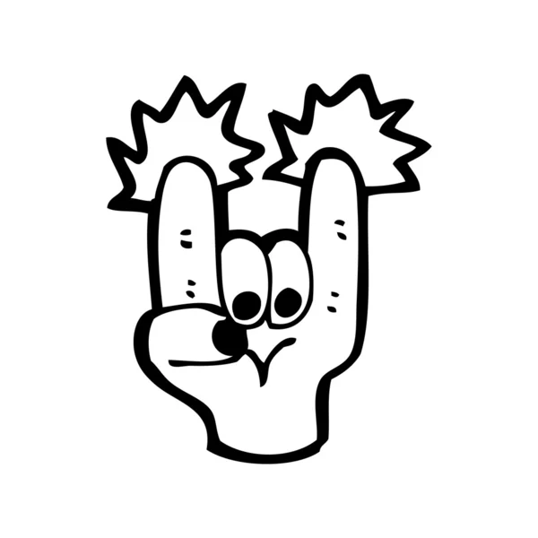 Diablo rock mano símbolo de dibujos animados — Vector de stock