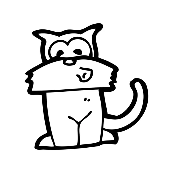 Gato silbando dibujos animados — Vector de stock