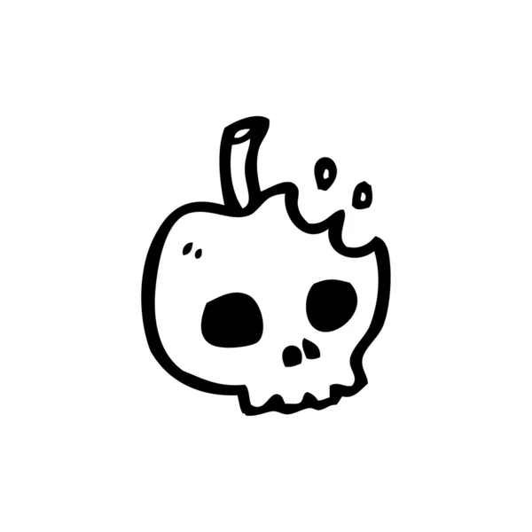 Desenhos animados de maçã crânio — Vetor de Stock