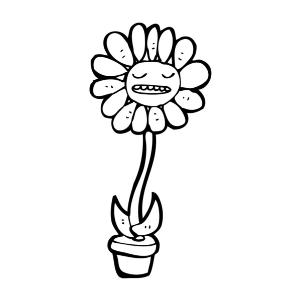 Λουλούδι προσώπου κινούμενα σχέδια — Διανυσματικό Αρχείο