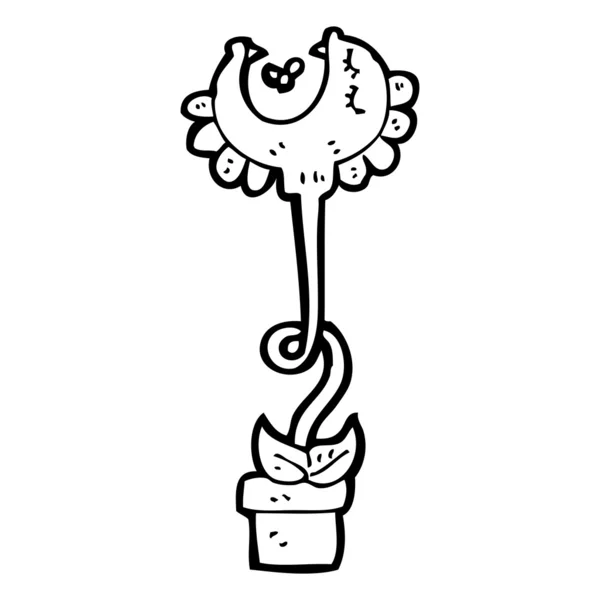 Húsevő növény rajzfilm — Stock Vector