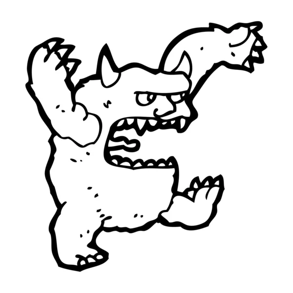 Rugissant monstre dessin animé — Image vectorielle