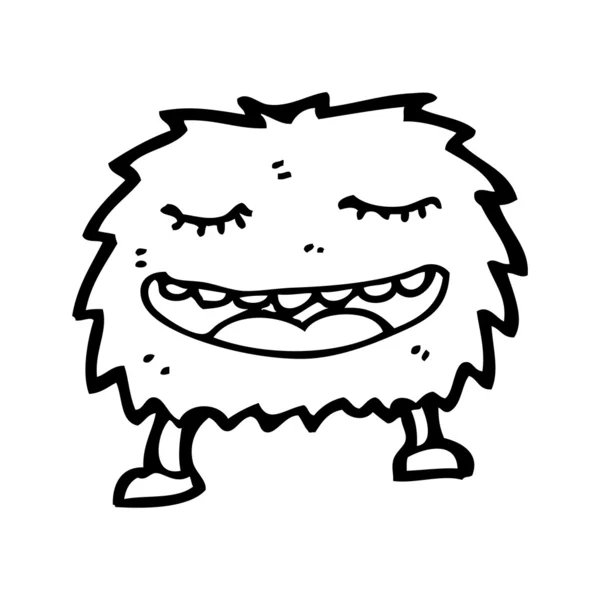 Fröhliche pelzige Monster-Karikatur — Stockvektor