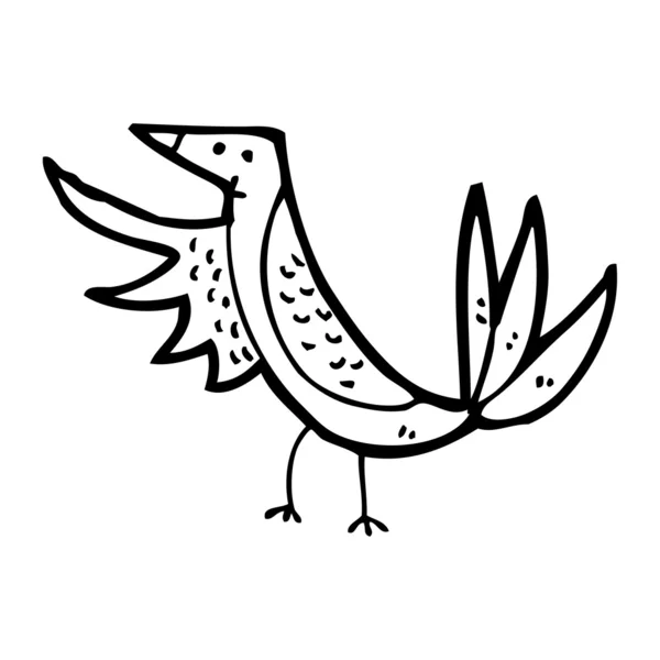 Pájaro señalando con el ala de dibujos animados — Vector de stock