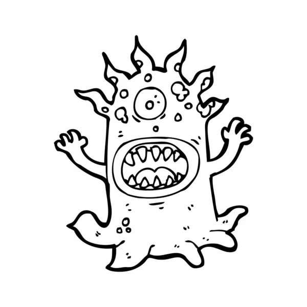 Monstruo horrible de dibujos animados — Vector de stock