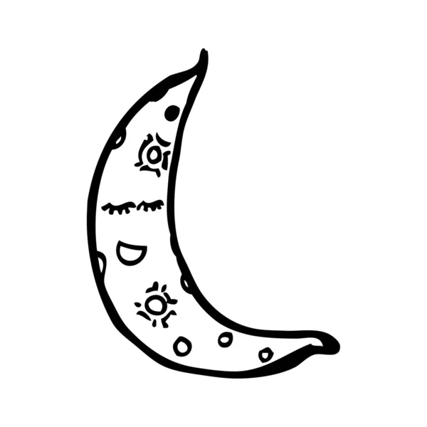 Pacifiche luna dormiente cartone animato — Vettoriale Stock