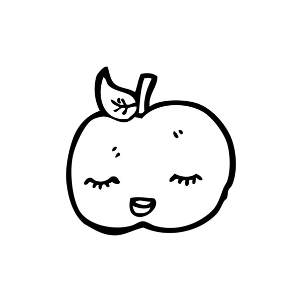 Singing apple cartoon — Stock Vector