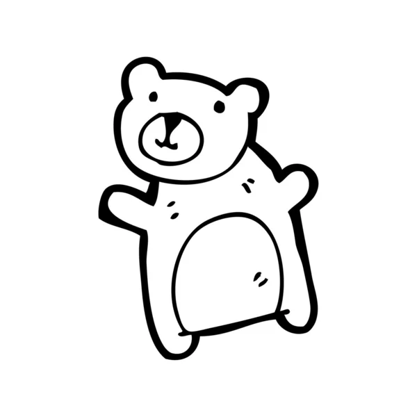 Plyšový medvěd mává kreslený — Stockový vektor