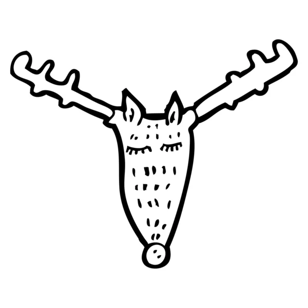 Cartoon reindeer head — Stock Vector