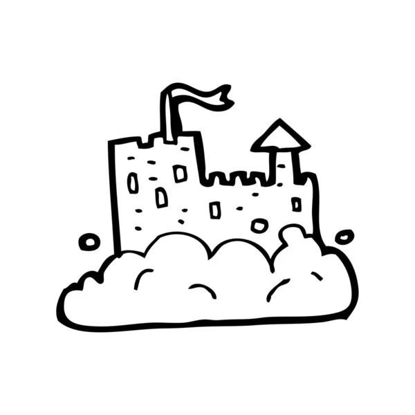 魔法の城の漫画 — ストックベクタ