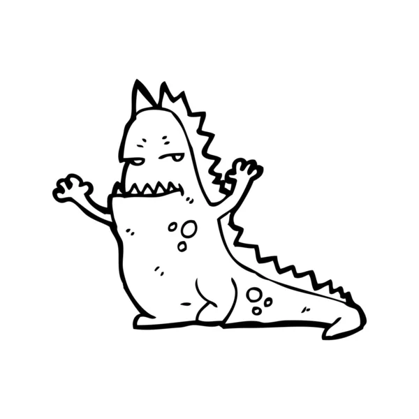 Dessin animé effrayant de dinosaure — Image vectorielle