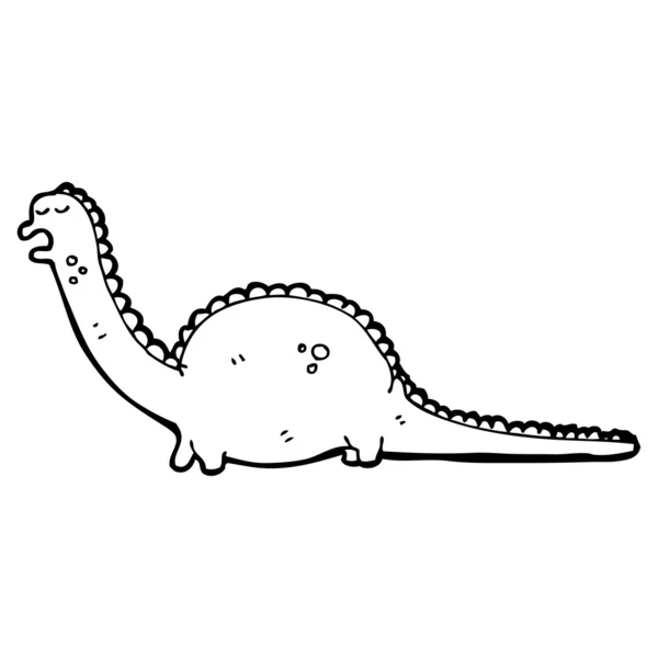 Caricatura larga de dinosaurios — Vector de stock