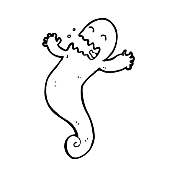 Fantôme hurlant dessin animé — Image vectorielle
