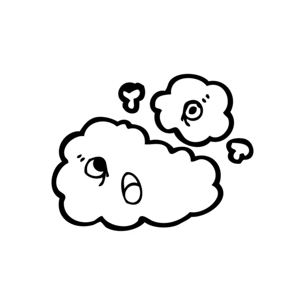 Dividir dibujos animados de nubes — Vector de stock