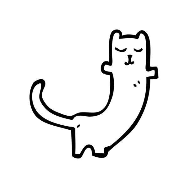 Caricatura gato largo — Vector de stock