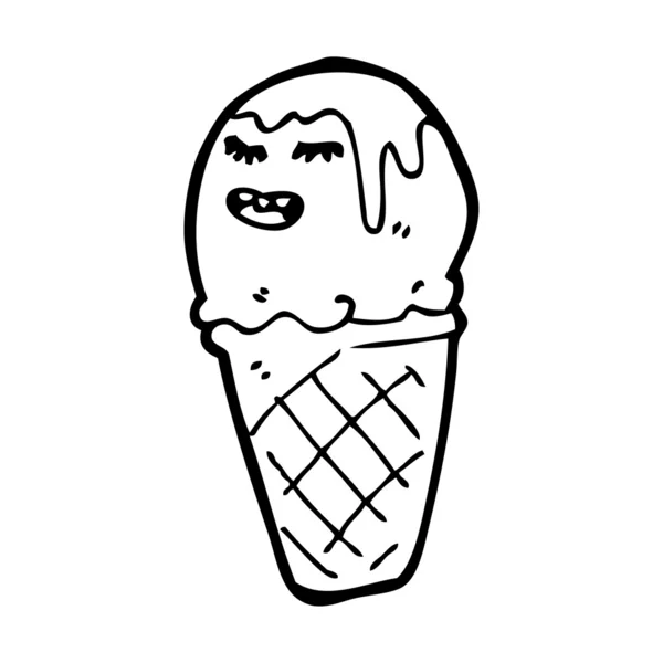 Feliz helado de dibujos animados — Vector de stock