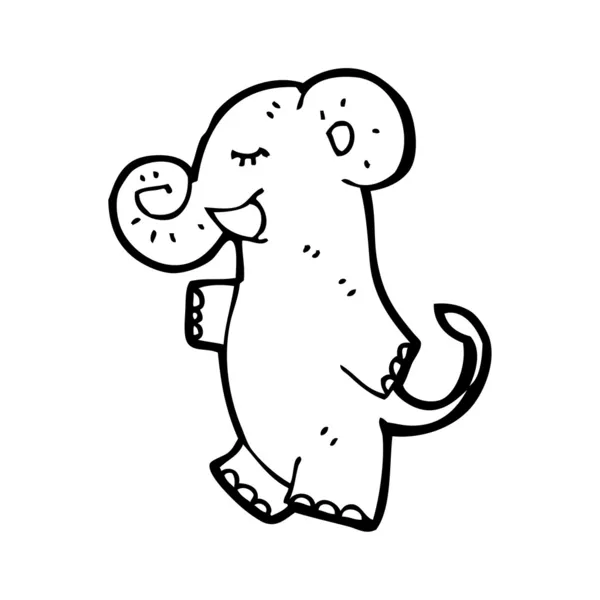 象の歩行の漫画 — ストックベクタ