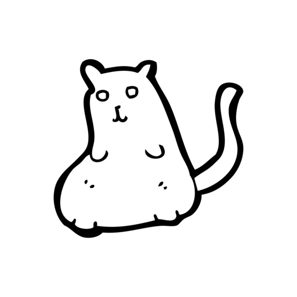Kartun kucing kelebihan berat badan - Stok Vektor