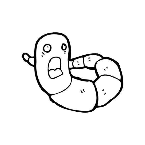 Shocked earthworm cartoon — Stockvector