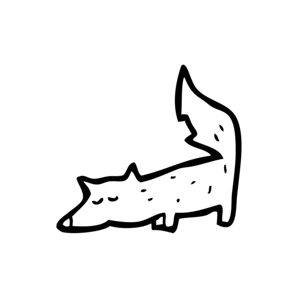Small fox smelling ground cartoon — Stock Vector