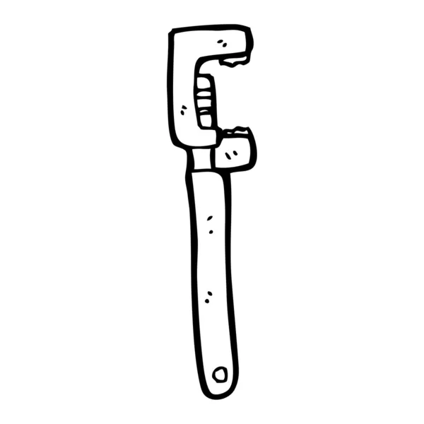 Adjustable wrench cartoon — Stock Vector